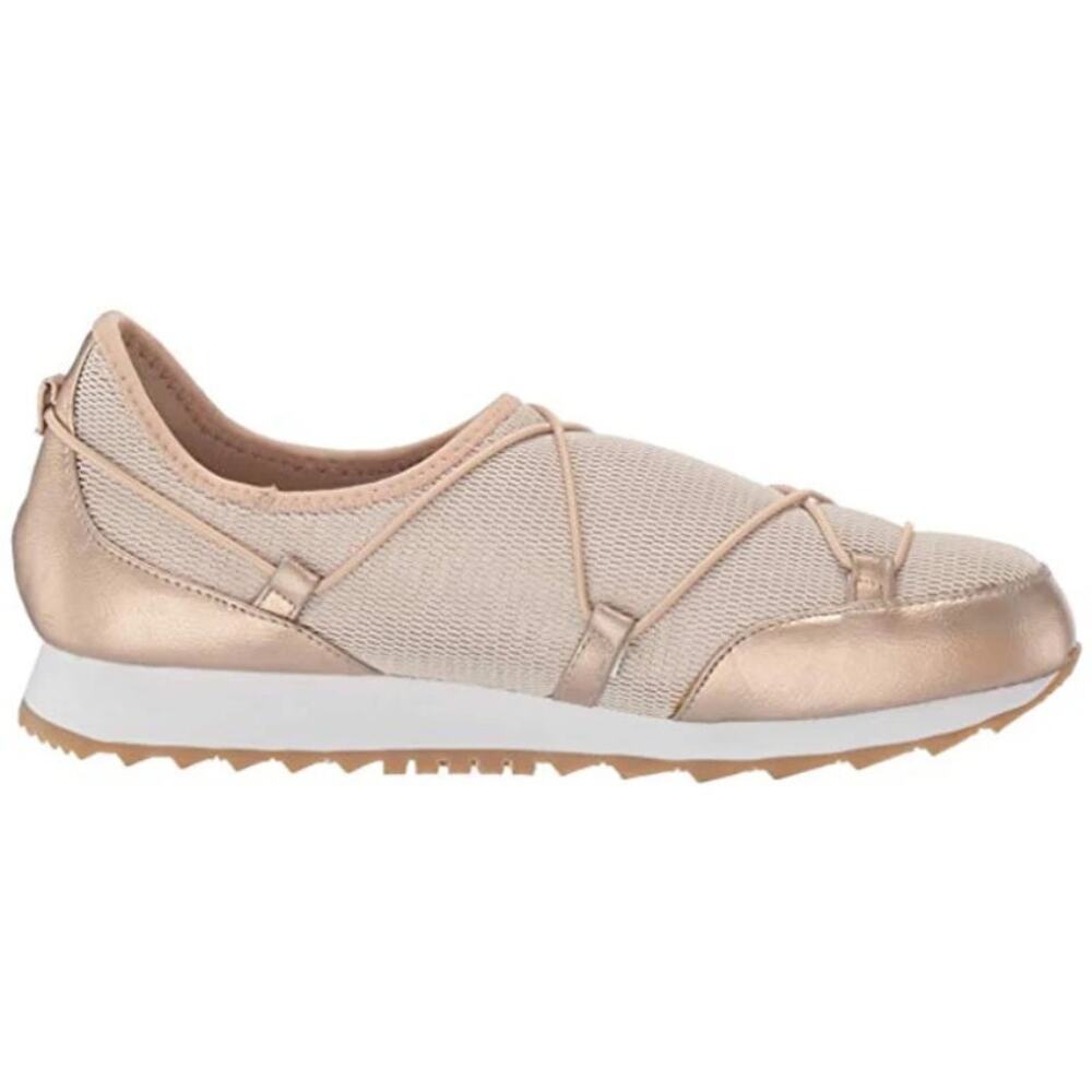 NIB Aerosoles 5.5 Flashy Gold Mesh Mesh Memory Foam Pull On Athleisure Sneakers